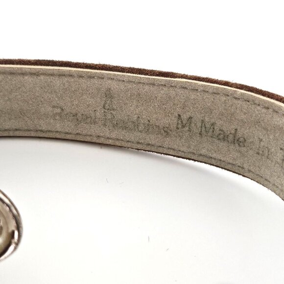 Royal Robbins Brown Leather Geometric Embroidered Belt Womens Medium - Picture 3 of 3